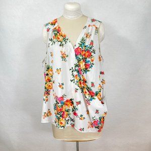 ModCloth Floral Faux Wrap Sleeveless Blouse 3X